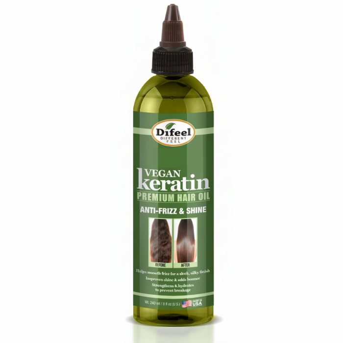 Vegan keratin hair oil for frizz control, shine boost and smooth silky hair ✨💧🌿