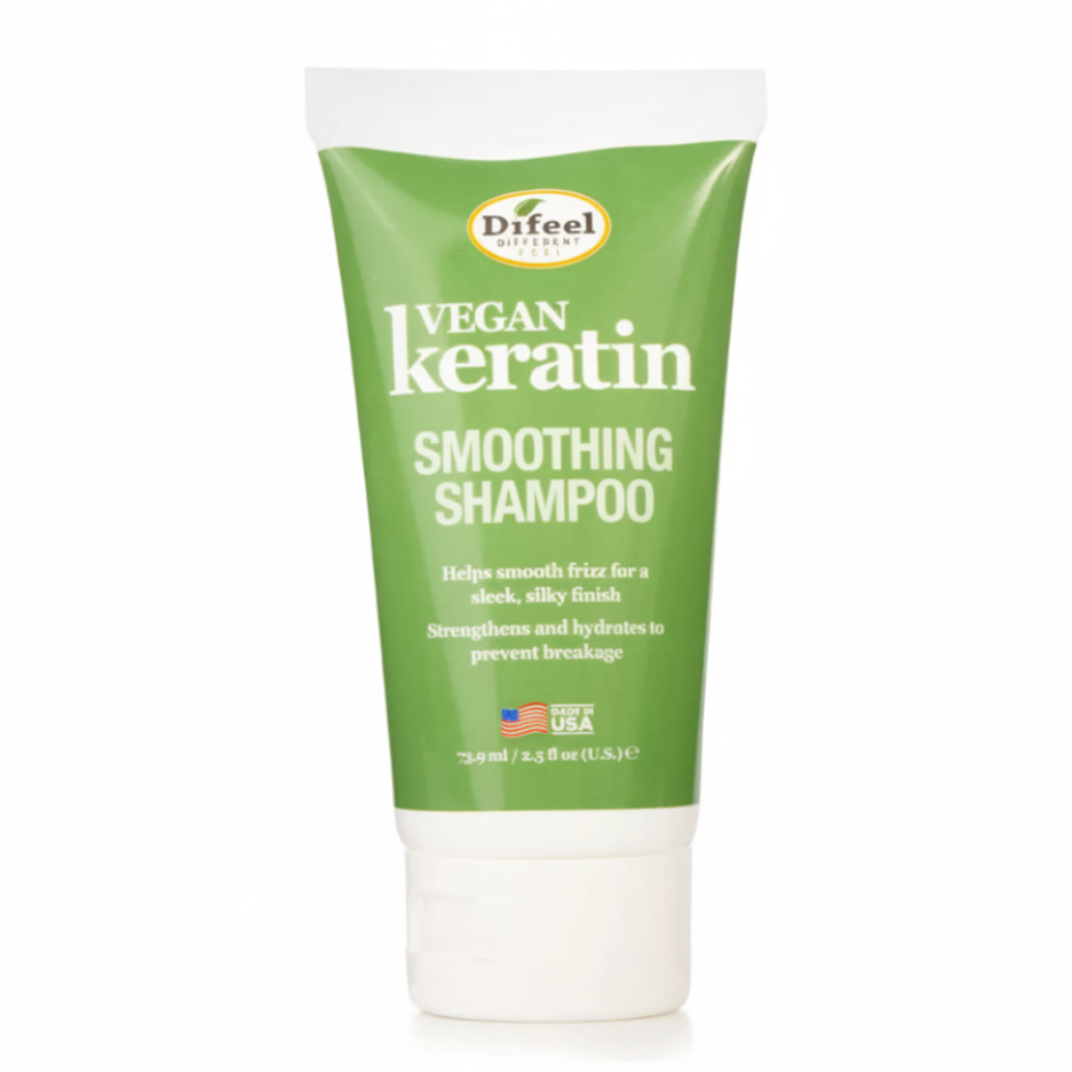 Vegan keratin smoothing shampoo for frizz control, shine & color safe hair care 🌿💧✨
