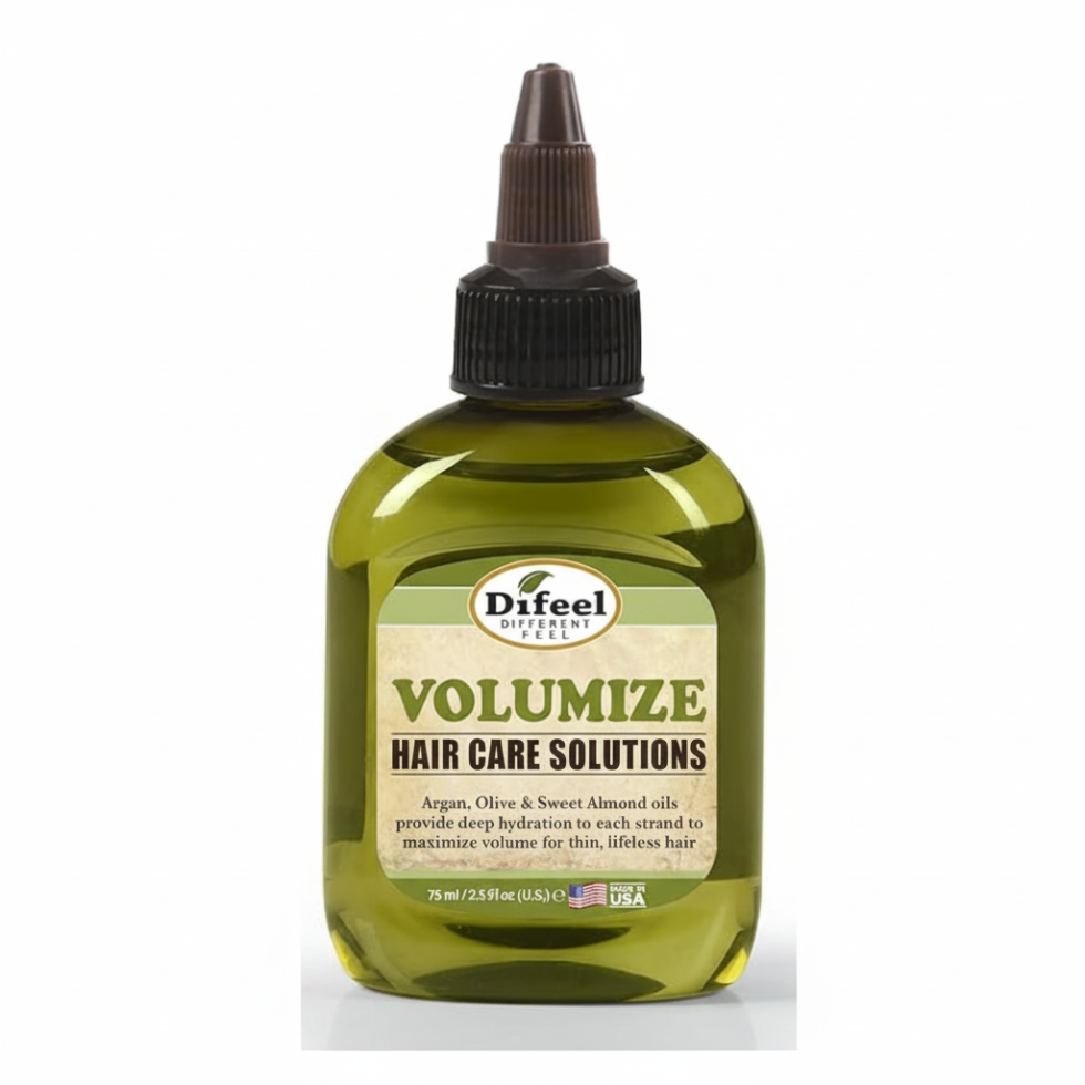 Difeel volumize hair oil 2.5oz blend of argan olive and sweet almond oils volume boosting shine hair treatment oil
