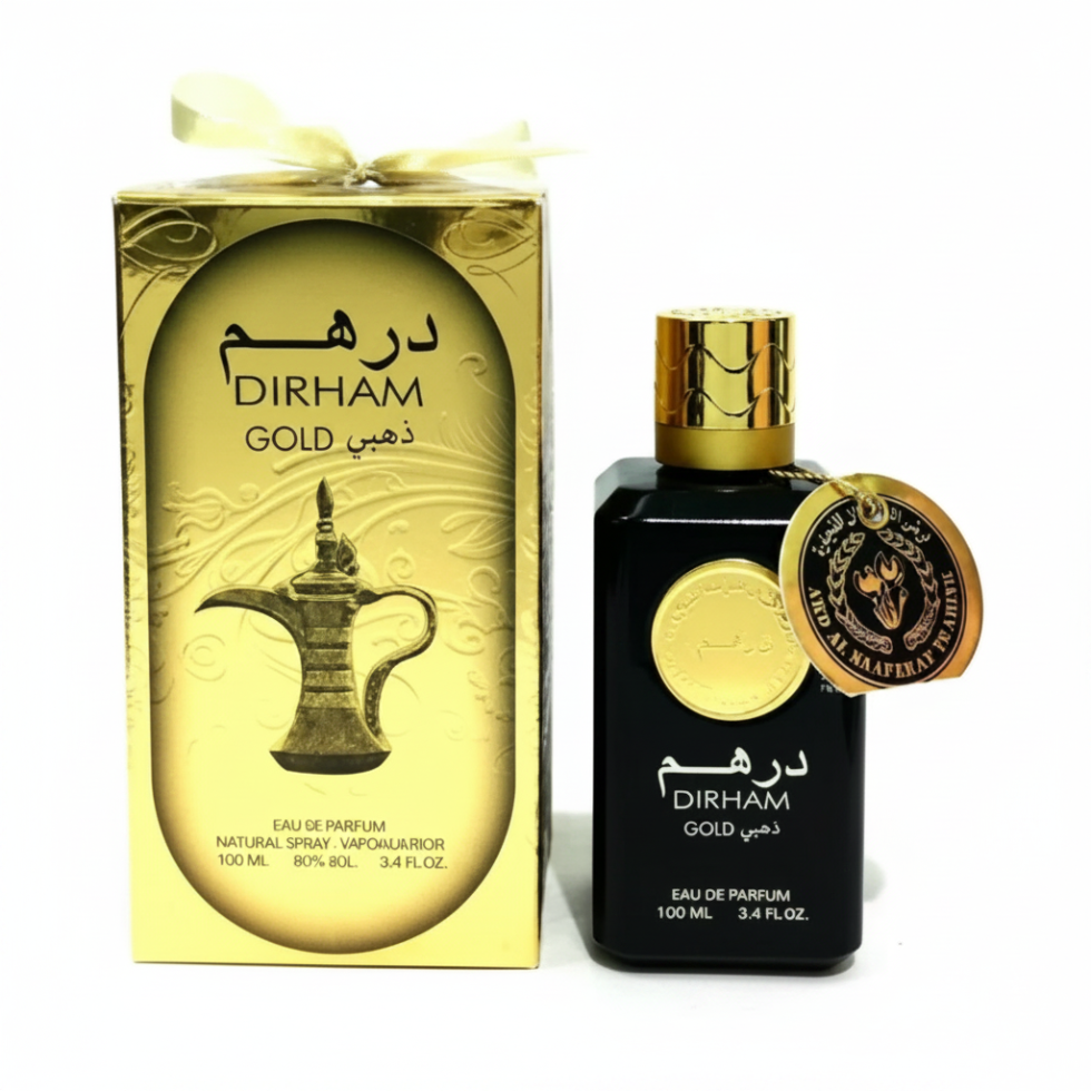 Dirham Gold 100ml EDP by Ard Al Zaafaran fresh floral woody long-lasting unisex perfume 
