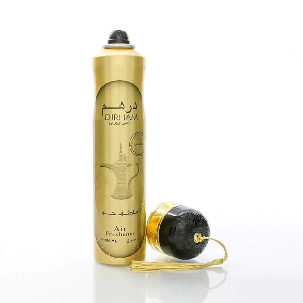 Dirham Gold Air Freshener 300ml by Ard Al Zaafaran premium long-lasting home and car fragrance

