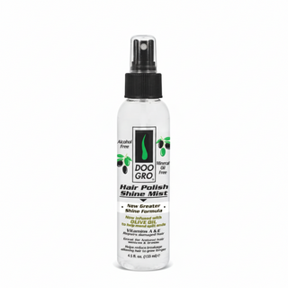 Doo Gro hair polish shine mist with olive oil for high gloss smooth frizz free hair
