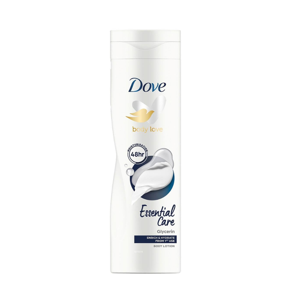 dove body love essential care body milk 250ml deep hydrating lotion for dry skin lightweight fast absorbing moisturizing skin care cream soft smooth body lotion