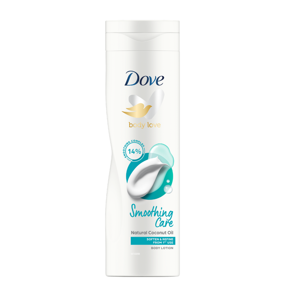 dove body love smoothing care body lotion 250ml coconut oil hydrating smoothing nourishing skin lotion soft silky smooth healthy skin care cream lightweight moisturizer