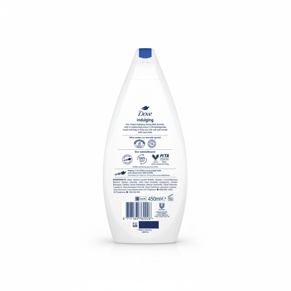 dove indulging caring bath moisturising cream 450ml hydrating nourishing body wash creamy cleanser soft smooth skin daily bath care product