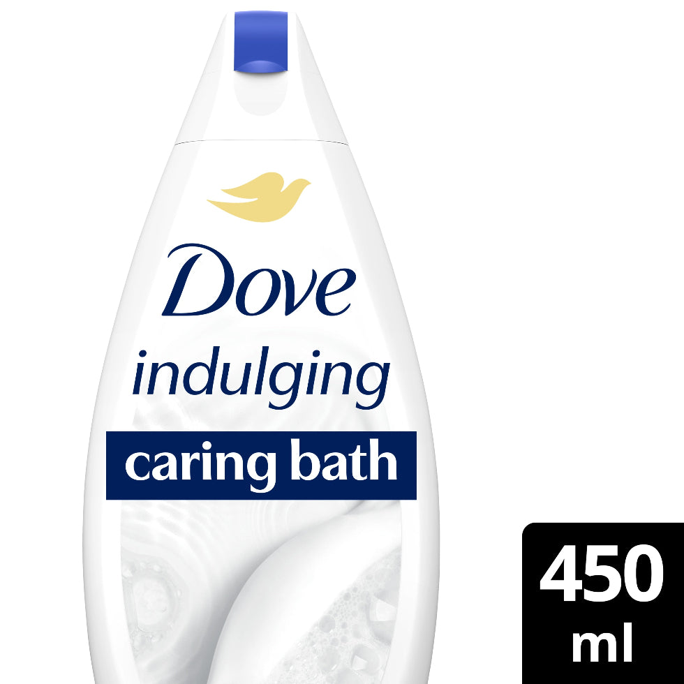 dove indulging caring bath moisturising cream 450ml hydrating nourishing body wash creamy cleanser soft smooth skin daily bath care product