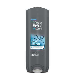 dove men care clean comfort 3 in 1 body face hair wash 250ml hydrating gentle cleansing shower gel for men soft comfortable fresh skin care product