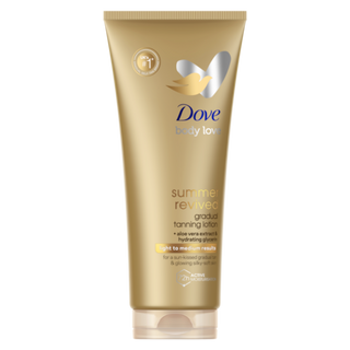 dove summer revived gradual tanning lotion 200ml light to medium glow hydrating moisturizing body lotion natural streak free tan soft smooth radiant skin