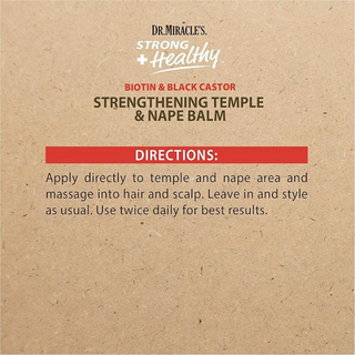 dr miracle’s biotin black castor oil temple nape balm 6oz strengthen edges reduce breakage nourish thinning hair