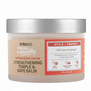 dr miracle’s biotin black castor oil temple nape balm 6oz strengthen edges reduce breakage nourish thinning hair
