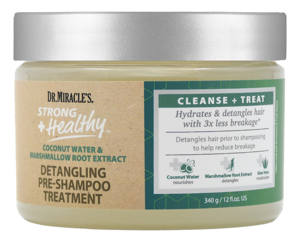 dr miracle’s coconut water marshmallow root pre shampoo treatment detangling hair softening breakage control care product