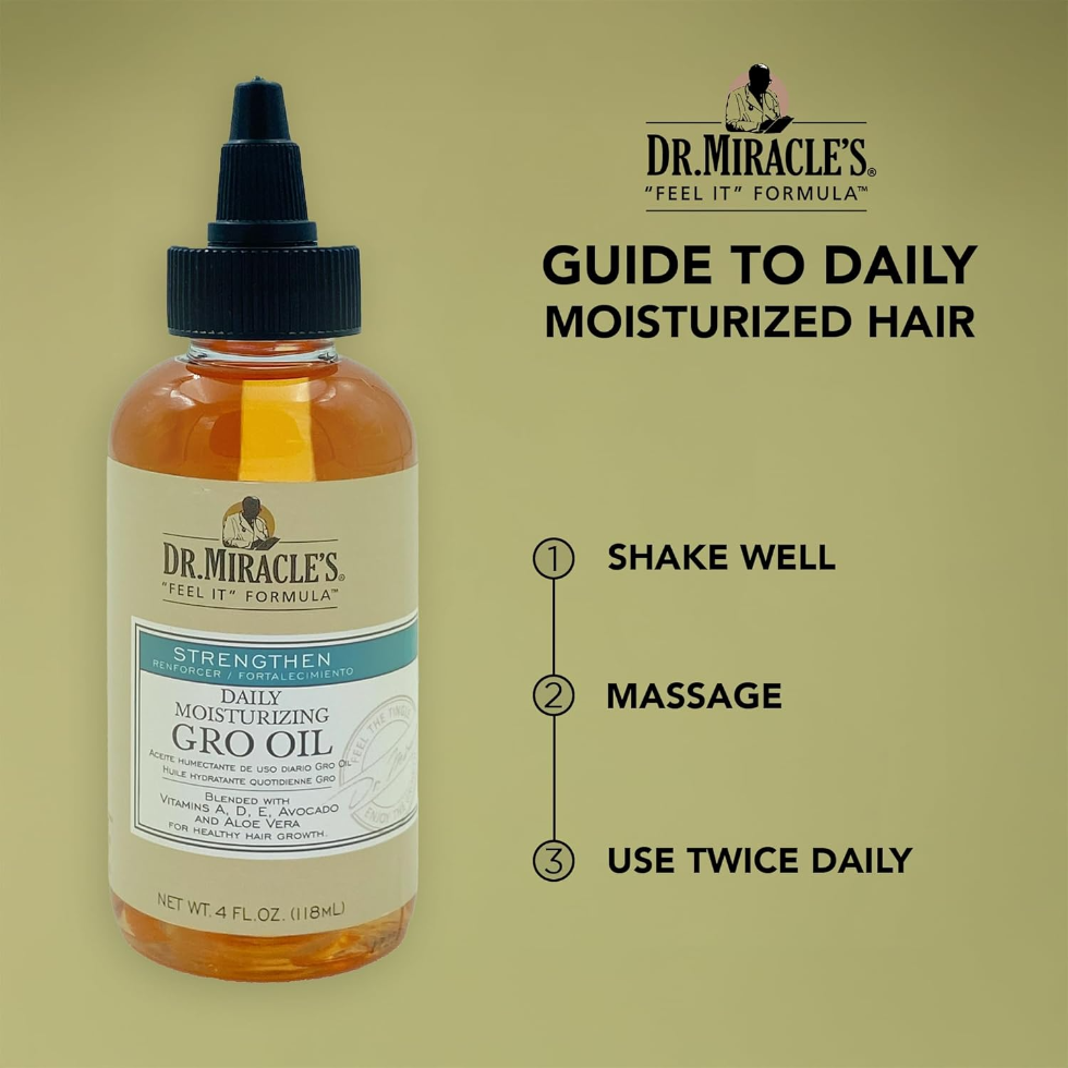 dr miracles daily moisturizing gro oil for hair growth and scalp treatment for healthy shiny hair