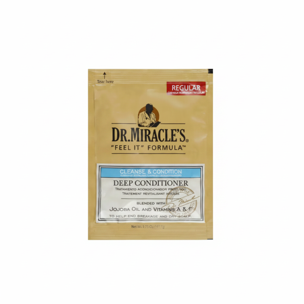 dr miracle’s feel it formula deep conditioner 1.75oz jojoba vitamins cleanse condition hair repair treatment