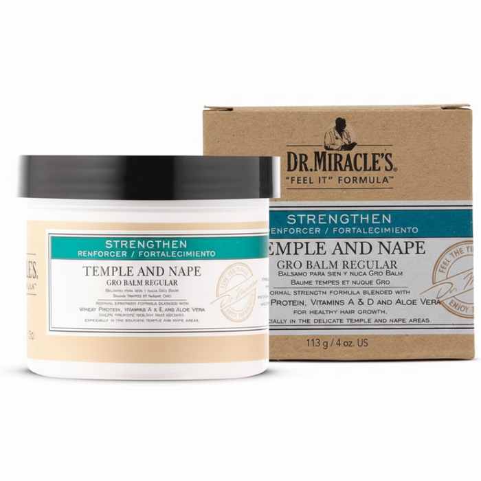 dr miracle’s strengthen temple nape gro balm 4oz hair growth edge care strengthening scalp balm