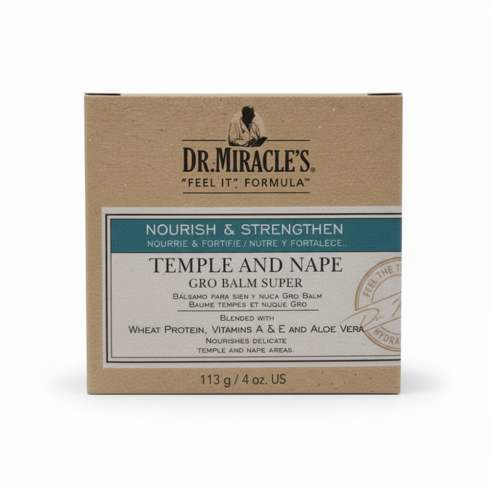 dr miracles temple and nape gro balm gentle strength for hair growth shine and edge care