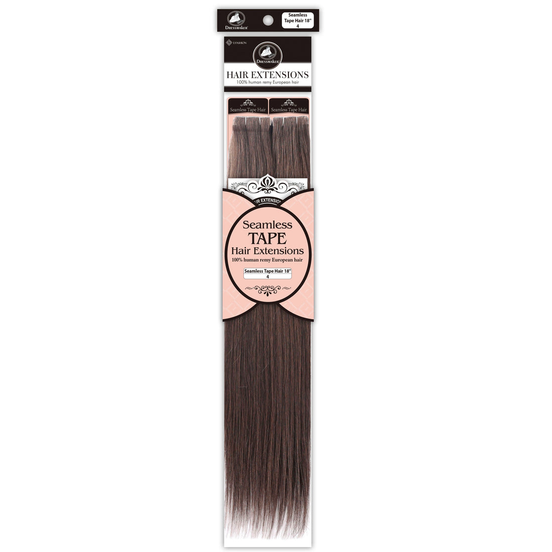 Dressmaker seamless 4 medium brown tape in Remy European human hair extensions 40pcs natural volume and length blend