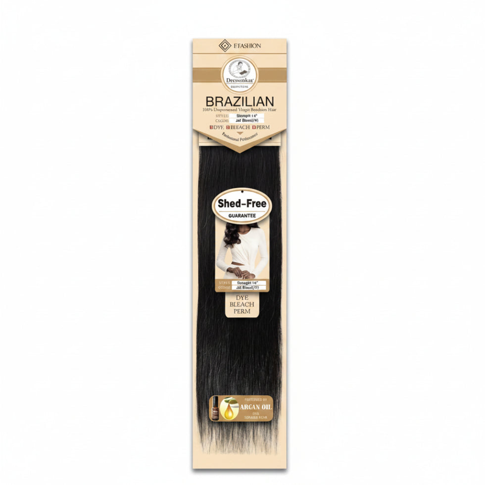 Dressmaker virgin Brazilian straight weave jet black human hair extensions with smooth silky texture and shine**