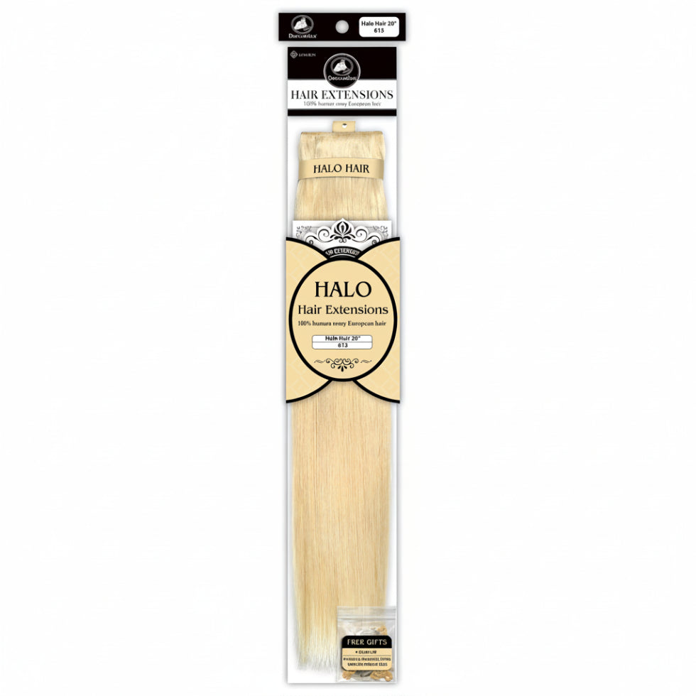 Dressmaker 20 inch Remy European straight halo human hair extensions for natural length and volume**