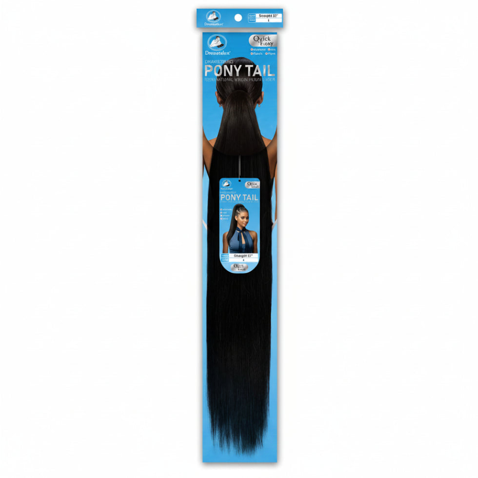 Dressmaker 22 inch straight drawstring ponytail made with 100% virgin human hair for natural length and shine**