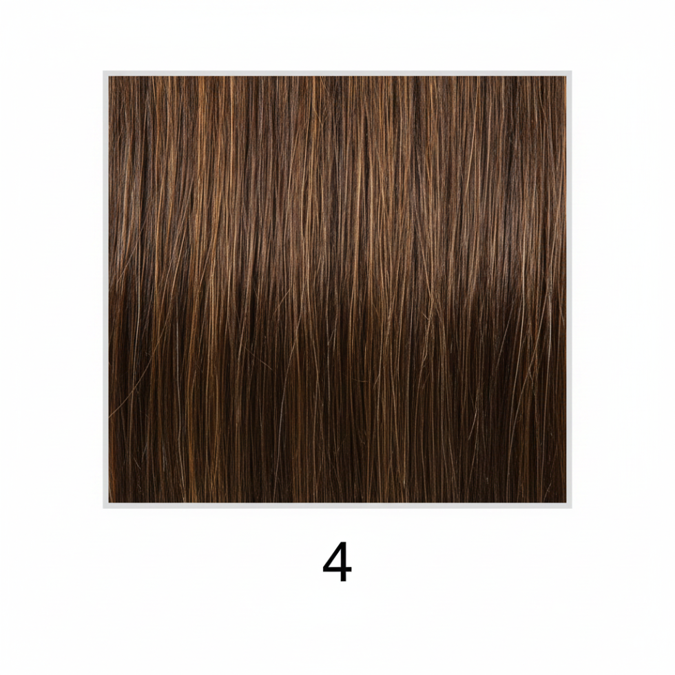 Dressmaker 8 Piece Double Weft Clip-In Hair Extensions in Medium Brown (#4)