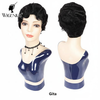 Dressmaker Gita wig made with 100% unprocessed virgin Brazilian human hair for natural softness and shine**