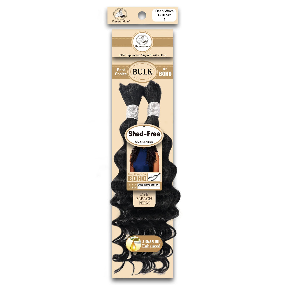 Dressmaker Virgin Brazilian Boho Braids 1 Deep Bulk 14 inch natural black human hair extensions