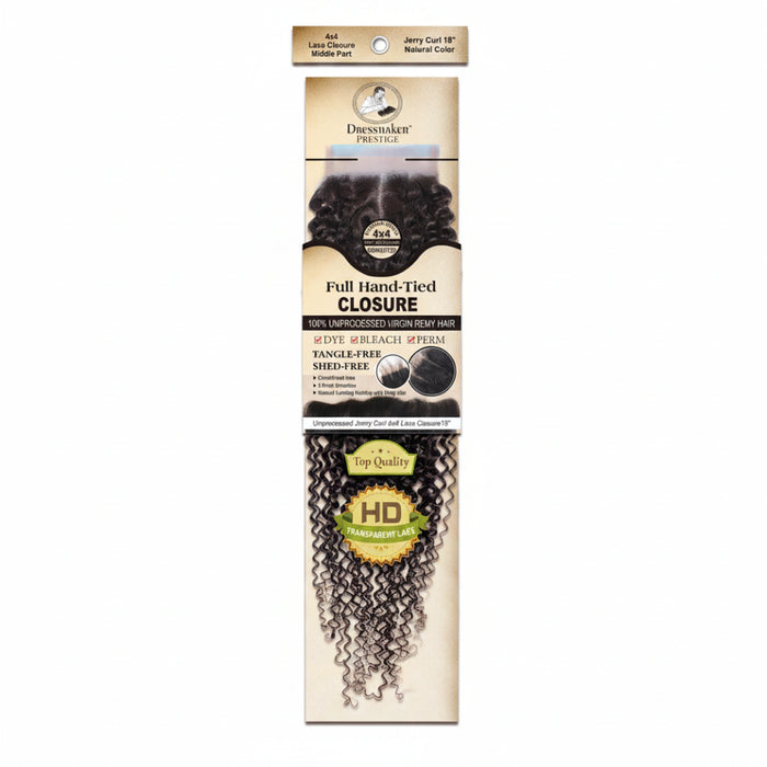 Dressmaker Virgin Remy Deep Wave Lace Closure 4x4 Middle Part Natural Color