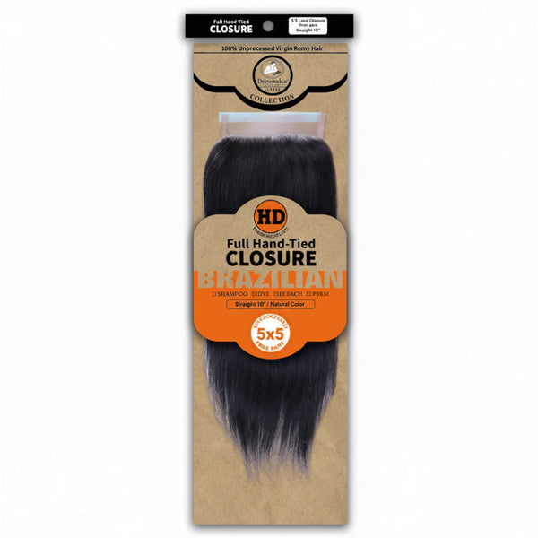 Dressmaker Virgin Remy HD Luxury Lace Closure Straight 5x5 Free Part Hair