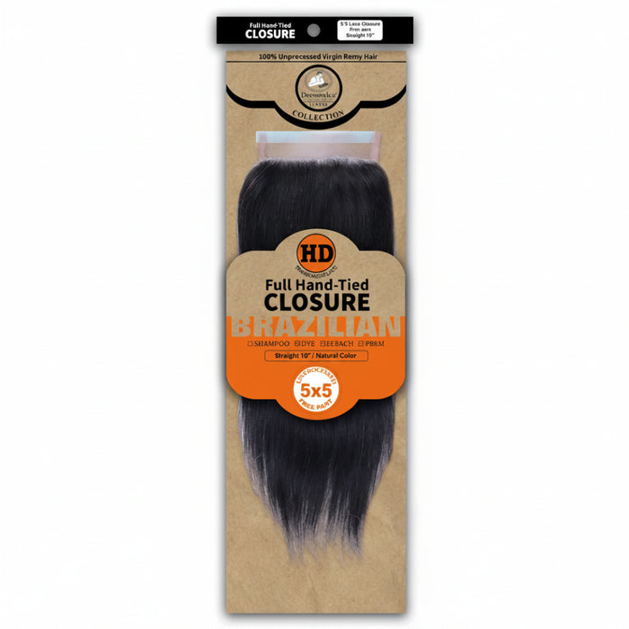 Dressmaker Virgin Remy HD Luxury Lace Closure Straight 5x5 Free Part Hair