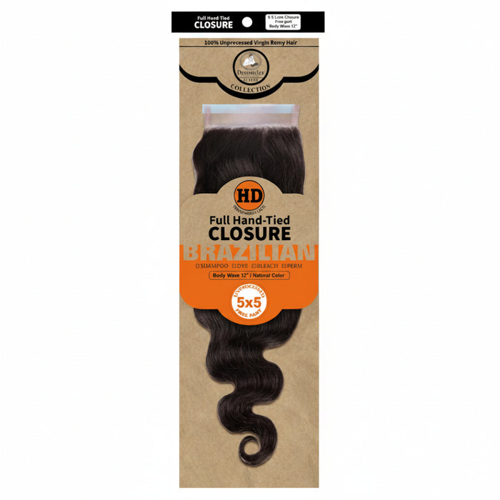 Dressmaker Virgin Remy HD Luxury Lace Closure Straight 5x5 Free Part Hair