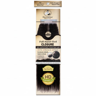 Dressmaker virgin Remy kinky straight 4x4 lace closure middle part natural color human hair closure**