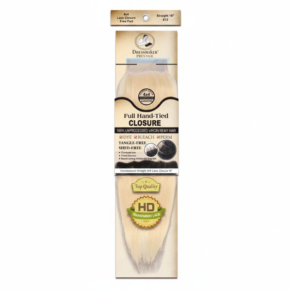 Dressmaker Virgin Remy Straight 613 Lace Closure 4x4 Free Part Human Hair