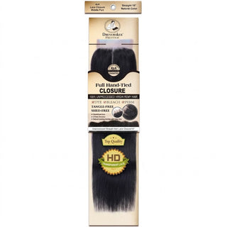 Dressmaker virgin Remy straight lace closure 4x4 middle part natural color 10 inch human hair soft silky seamless blend closure