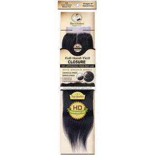 Dressmaker virgin Remy straight lace closure 4x4 middle part natural color 18 inch human hair soft silky seamless blend closure