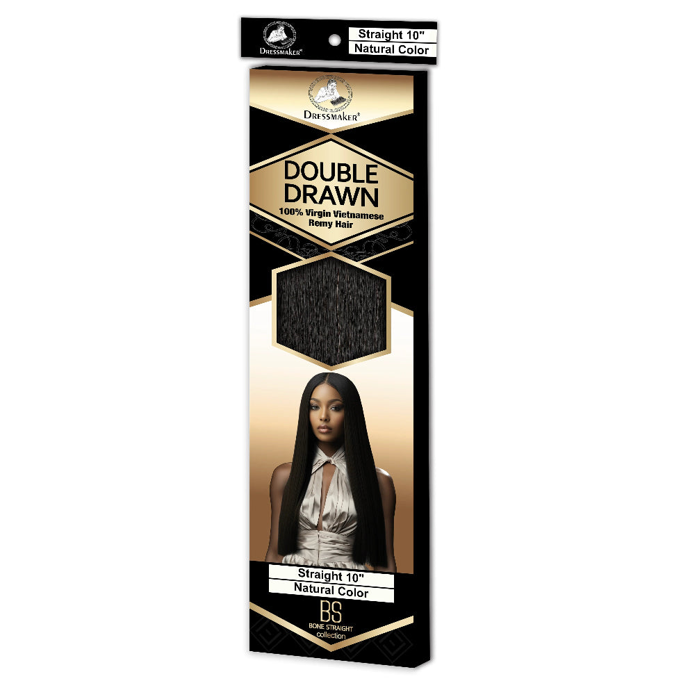Dressmaker virgin Vietnamese bone straight double drawn Remy hair natural color 10 inch silky smooth human hair full volume extensions