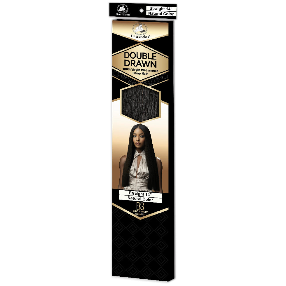 Dressmaker virgin Vietnamese bone straight double drawn Remy hair 14 inch natural human hair silky smooth full volume extensions