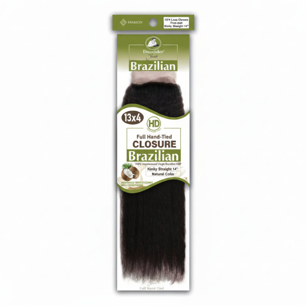 Dressmaker Youth virgin Brazilian kinky straight 13x4 HD free part lace frontal human hair extension
