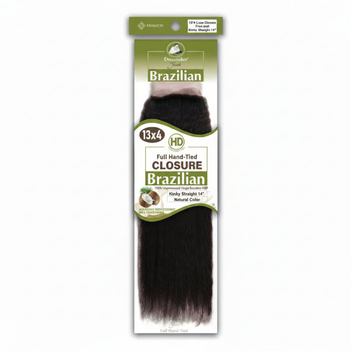 Dressmaker Youth Virgin Brazilian HD Free Part Frontal 13x4 Kinky Straight Hair