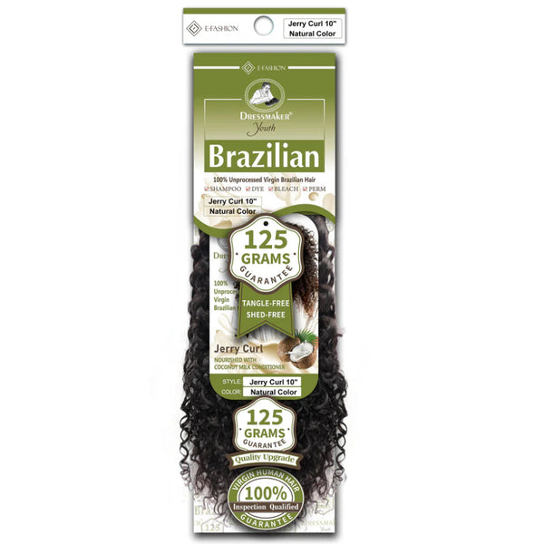 Dressmaker Youth 100% Virgin Brazilian Jerry Curl Weave Natural Color Hair