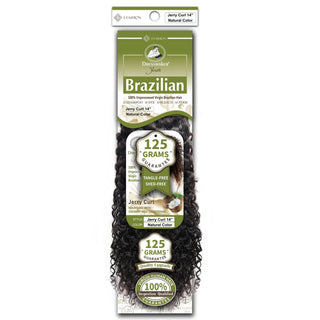 Dressmaker virgin Brazilian Jerry curl weave 14 inch natural color human hair with defined curls and natural volume