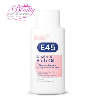 E45 Emollient Bath Oil 500ml | Moisturises Dry, Sensitive Skin & Gentle Cleansing