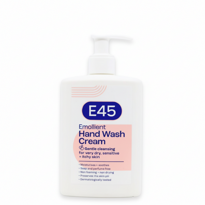 e45 emollient hand wash cream 250ml gentle moisturizing wash dry sensitive skin soft clean hands care