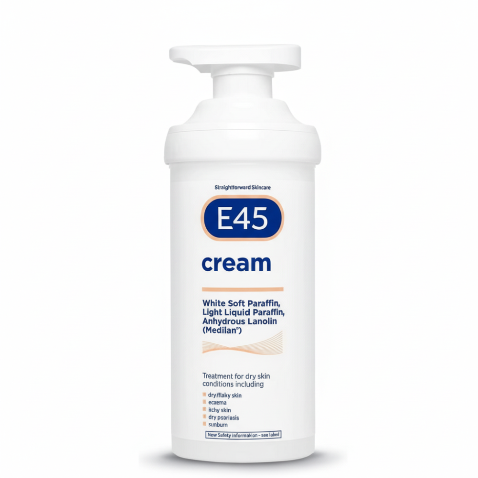 e45 eucalyptus cream 500g pump moisturiser dry skin eczema dermatitis relief soothing hydrating cream