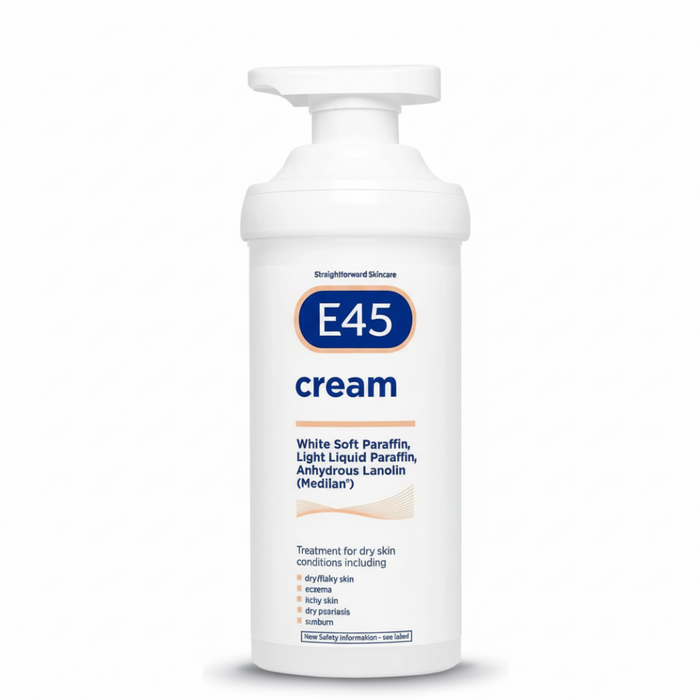 e45 eucalyptus cream 500g pump moisturiser dry skin eczema dermatitis relief soothing hydrating cream
