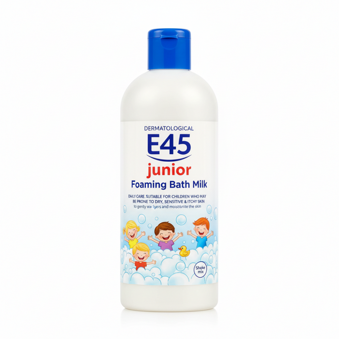 E45 Junior Foaming Bath Milk 500ml | Gentle Moisturising Bath for Children’s Dry Skin