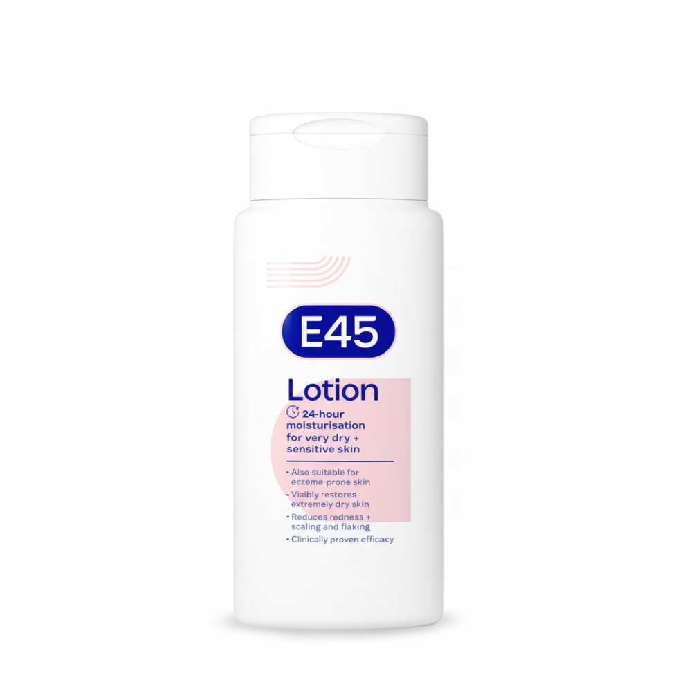 e45 lotion 24hr moisturisation very dry sensitive skin hydrating body lotion long lasting skin care