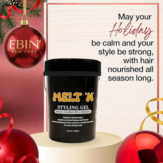 EBIN Melt’N Styling Gel – Keratin + Black Castor Oil – 946ml / 32 fl oz