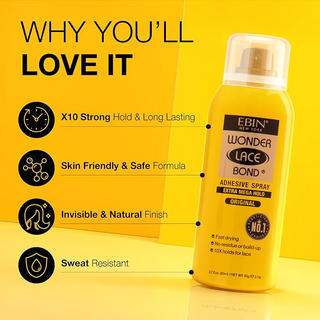 EBIN Wonder Lace Bond Adhesive Spray Extra Mega Hold 80ml | Original