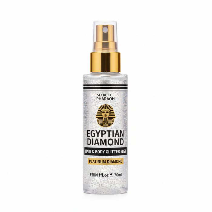EBIN Secret of Pharaoh Hair & Body Glitter Mist 70ml | Platinum Diamond