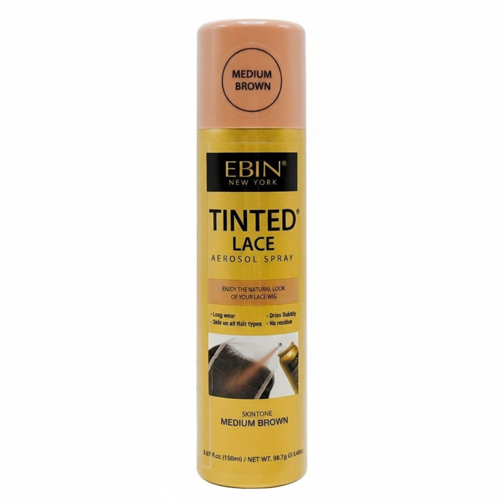 EBIN Tinted Lace Aerosol Spray Medium Brown 150ml | Seamless Wig Lace Tint